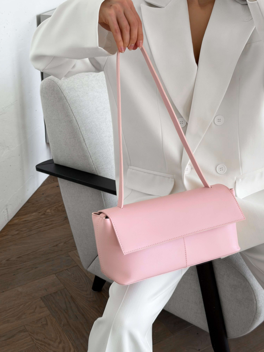 Клатч-багет МАДЛЕН ніжно-рожевий LEMAN LM4871-1